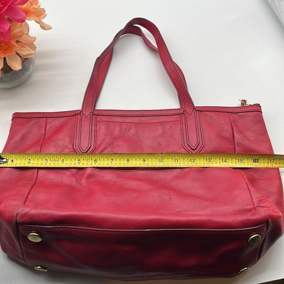 Fossil Red Leather Tote MCB6665A - Picture 5 of 10